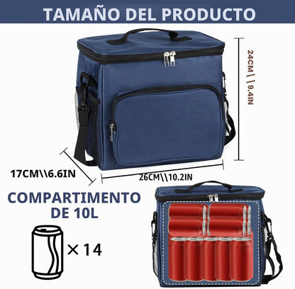 Lancheira isolante de 10 litros, sacos térmicos para piquenique, sacos de piquenique dobráveis, lancheira portátil com refrigerador para homens/piquenique/escola/trabalho de escritório (azul)