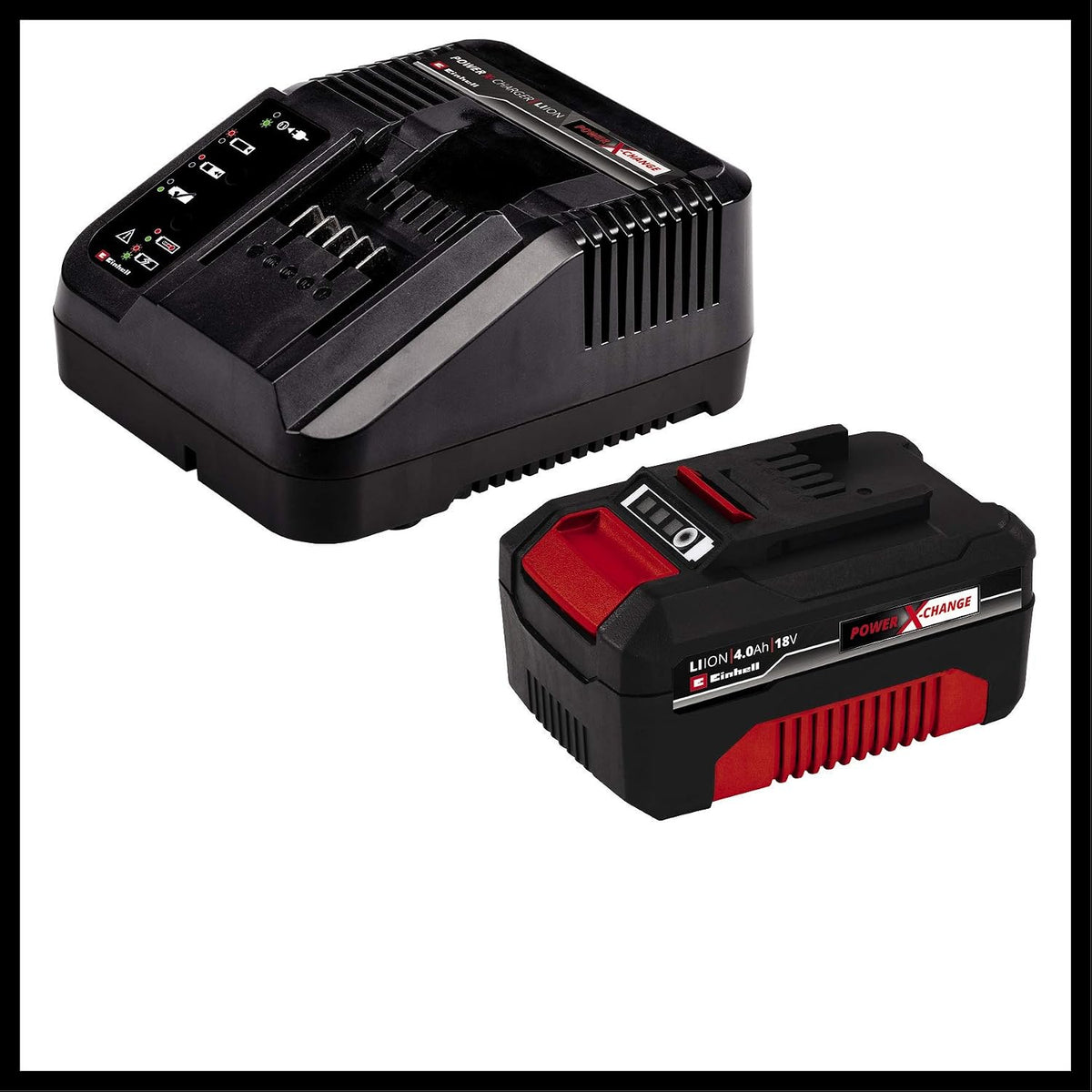 Einhell Cortacésped con batería GE-CM 18/33 Li Kit PXC | 18 V | corte 33 cm | máximo 200 m² | Brushless | cesto 30 l | altura de corte 25 a 65 mm | bateria 4,0 Ah + carregador