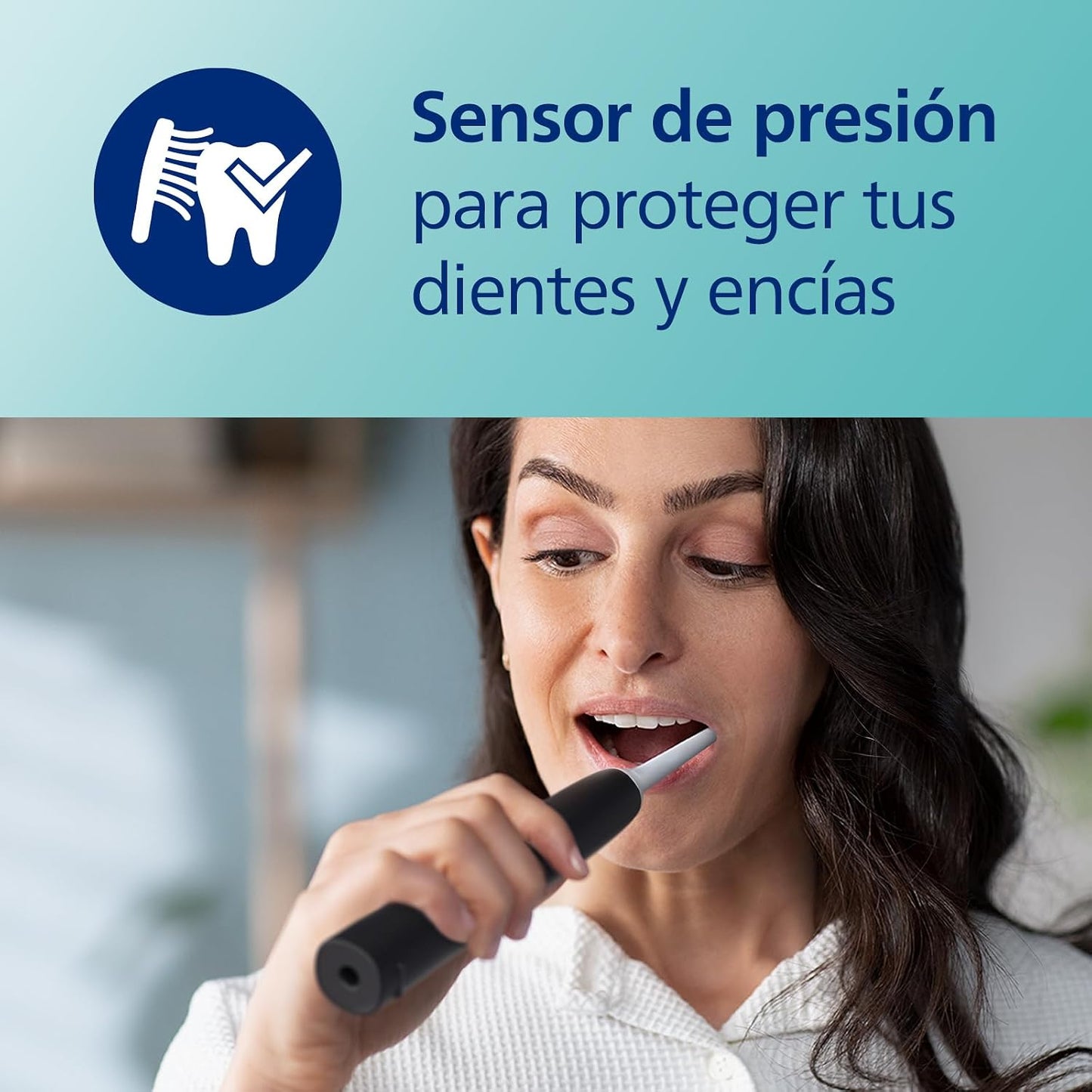 Philips Sonicare 3100, escova de dentes elétrica, sónica, sensor de pressão e temporizador, estuche de viagem, preto, HX3673/14, Preto