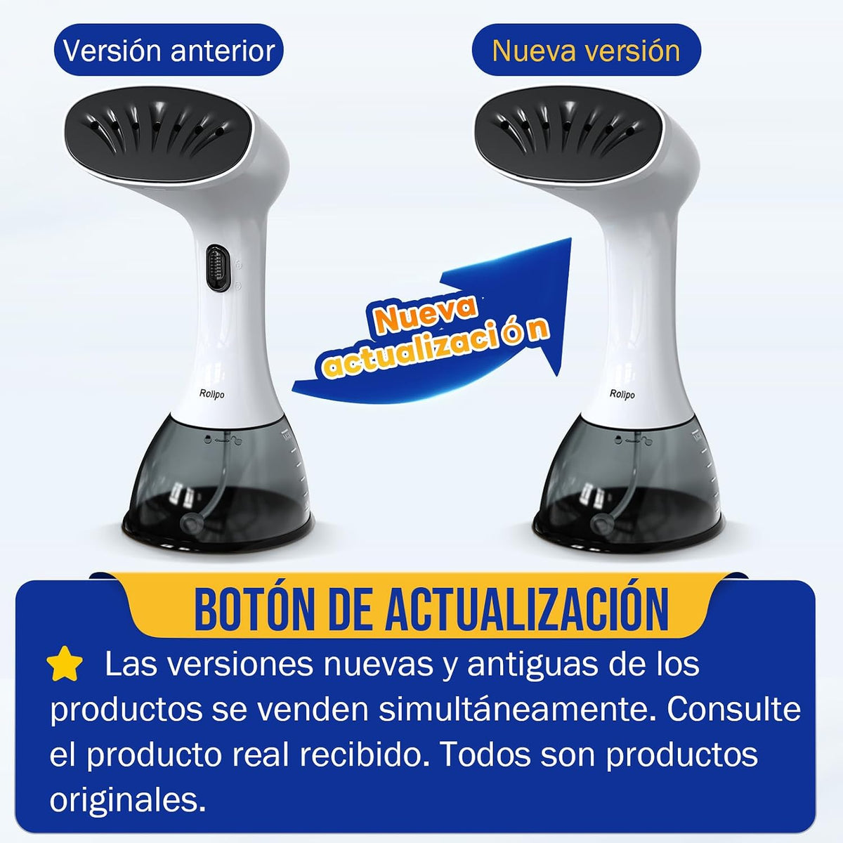 Rolipo Ferro Vertical a Vapor 1640W, 400ML Ferro a Vapor com Escova de Vapor Removedor de Rugas Para o Lar, o Escritório, as Viagens