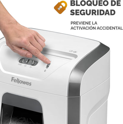 Fellowes FS-12C - Destruidora de Papel, Corte em partículas, destrói até 12 Folhas, destruidora de Papel de Uso Pessoal, Cesto 19L, Nível de Segurança DIN-P4, Exclusivo da Amazon