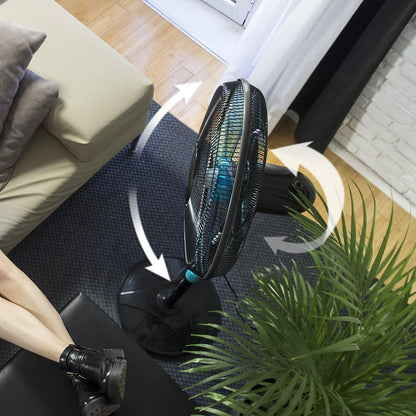Cecotec Ventoinha de pé EnergySilence 510. 40 W, 5 pás de 40 cm de diâmetro, oscilante, 3 velocidades, altura ajustável 110-130 cm, motor de cobre, design em preto