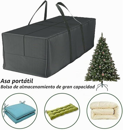 Bolsa de Armazenamento para Almofadas de Móveis de Jardim, Impermeável, Resistente ao Pó, Anti-UV, Tela Oxford 600D, 175x80x65cm, Bolsa para Guarda de Árvore de Natal com Alça e Zíper