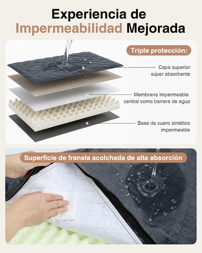 Cama cão grande - 104 x 68 x 8 cm, colchão impermeável para cães, uma face de pele sintética