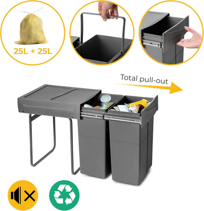 EMUCA - Recipiente de reciclagem para móvel de cozinha
