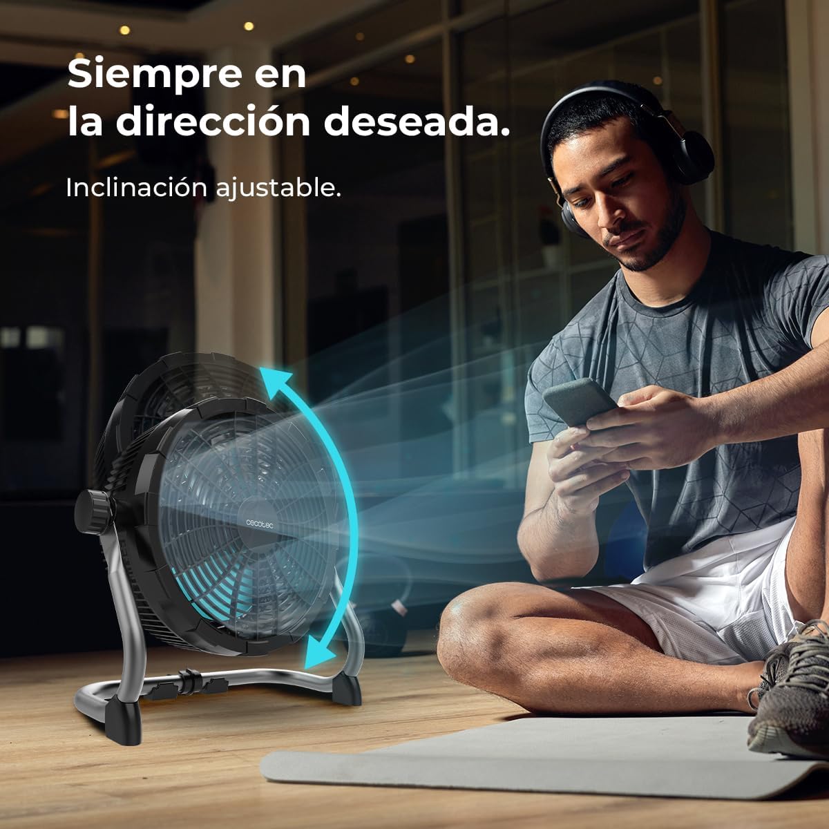 Cecotec Ventoinha de chão industrial Proindustry portátil. 12000 Mah, diâmetro 25,4 cm, 9 velocidades, bateria potente, design robusto, inclinação ajustável, grade de proteção, fácil transporte