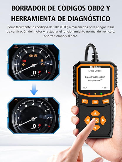 OBD2 Diagnóstico carro scanner OBD: Máquina diagnóstico OBD2 multimarca  - leitor diagnóstico para apagar códigos de erro controlar luz motor compatível BMW Mercedes Audi veículos