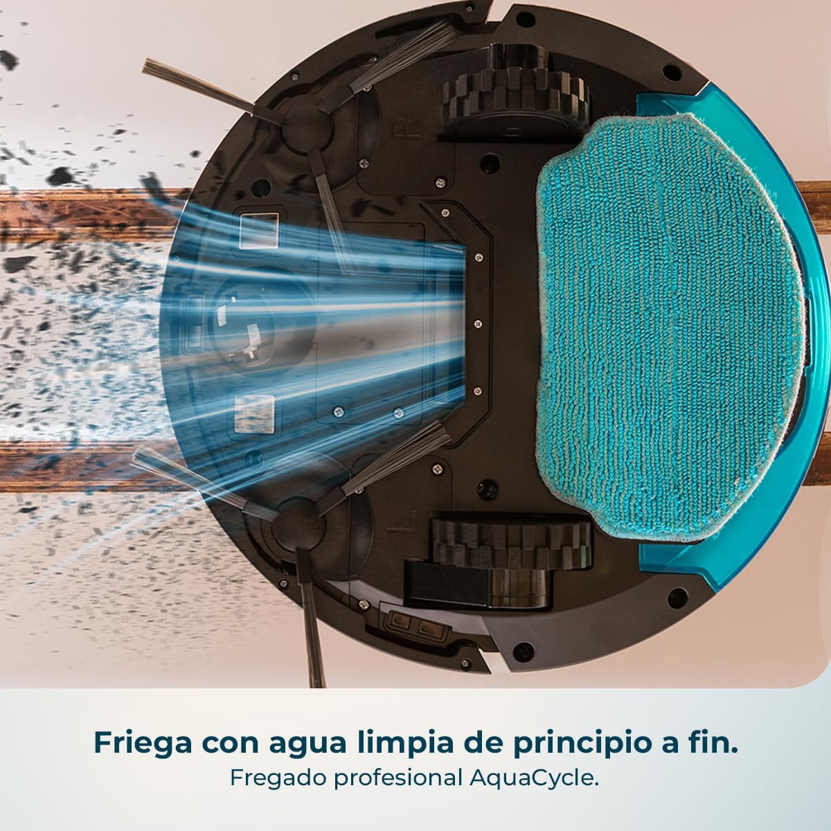 Conga 999 Map X-Treme Robô aspirador com navegação giroscópica para uma limpeza total da casa. Motor de aspiração de 2000 Pa. 2 escovas laterais. 2 Mopas. Autonomia de 120 minutos.