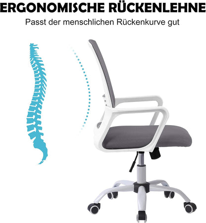Cadeira de escritório ergonómica com altura regulável, com função de balanço