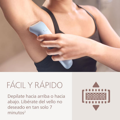 Philips Série 6000 - Máquina de barbear sem fio para uso a seco e molhado, sistema de 3 lâminas, para as pernas e o corpo, 80 minutos de autonomia, Modelo BRL127/00