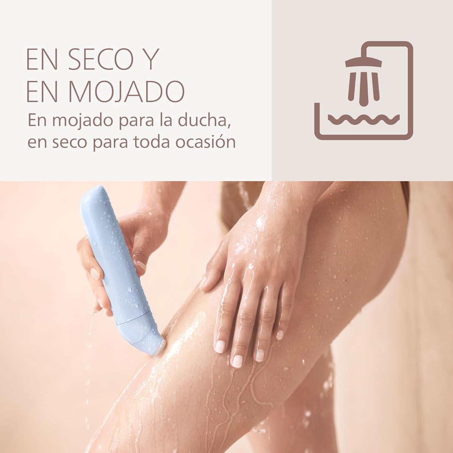 Philips Série 6000 - Máquina de barbear sem fio para uso a seco e molhado, sistema de 3 lâminas, para as pernas e o corpo, 80 minutos de autonomia, Modelo BRL127/00