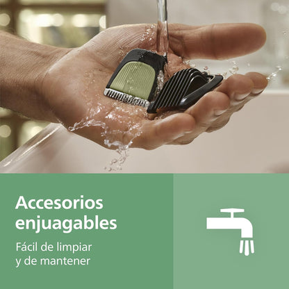 Philips Recortadora Todo En Uno series 3000, Kit 7 em 1, Aparador e corta-pelos para homem para rosto e cabelo, barba, lâminas autoafiáveis suaves com a pele, 10 comprimentos, MG3930/15