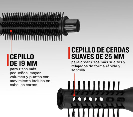 Remington Escova de Ar Blow Dry & Style - Modelador de Cabelo, 2 Acessórios, Modela e Dá Volume, Escova Secadora, Ótimo para Cabelo Curto, 400 W, 2 Temperaturas e 2 Velocidades - AS7100
