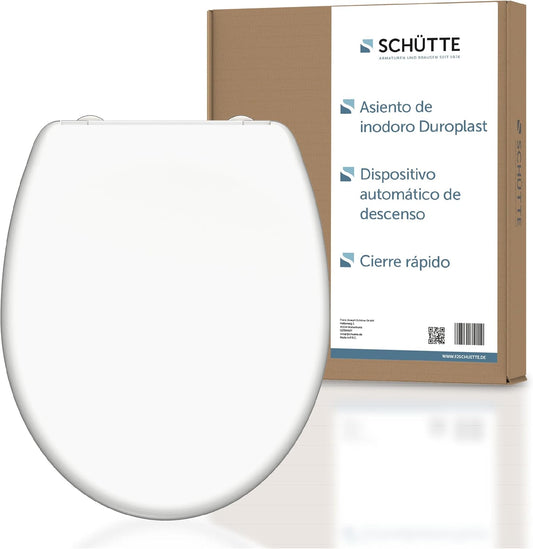SCHÜTTE Assento de sanita com mecanismo suave, removível, fabricado em material resistente à sujeira,