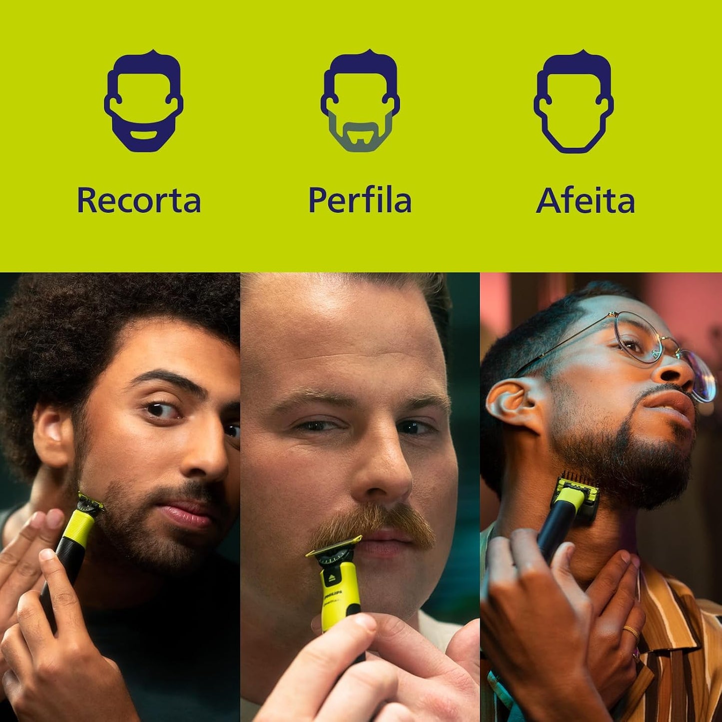 Philips OneBlade 360 com Bluetooth, aparador para barba e corpo, máquina de barbear elétrica para homem, depilação masculina, 2 lâminas, 5 comprimentos, 60 minutos de uso com 1 hora de carregamento
