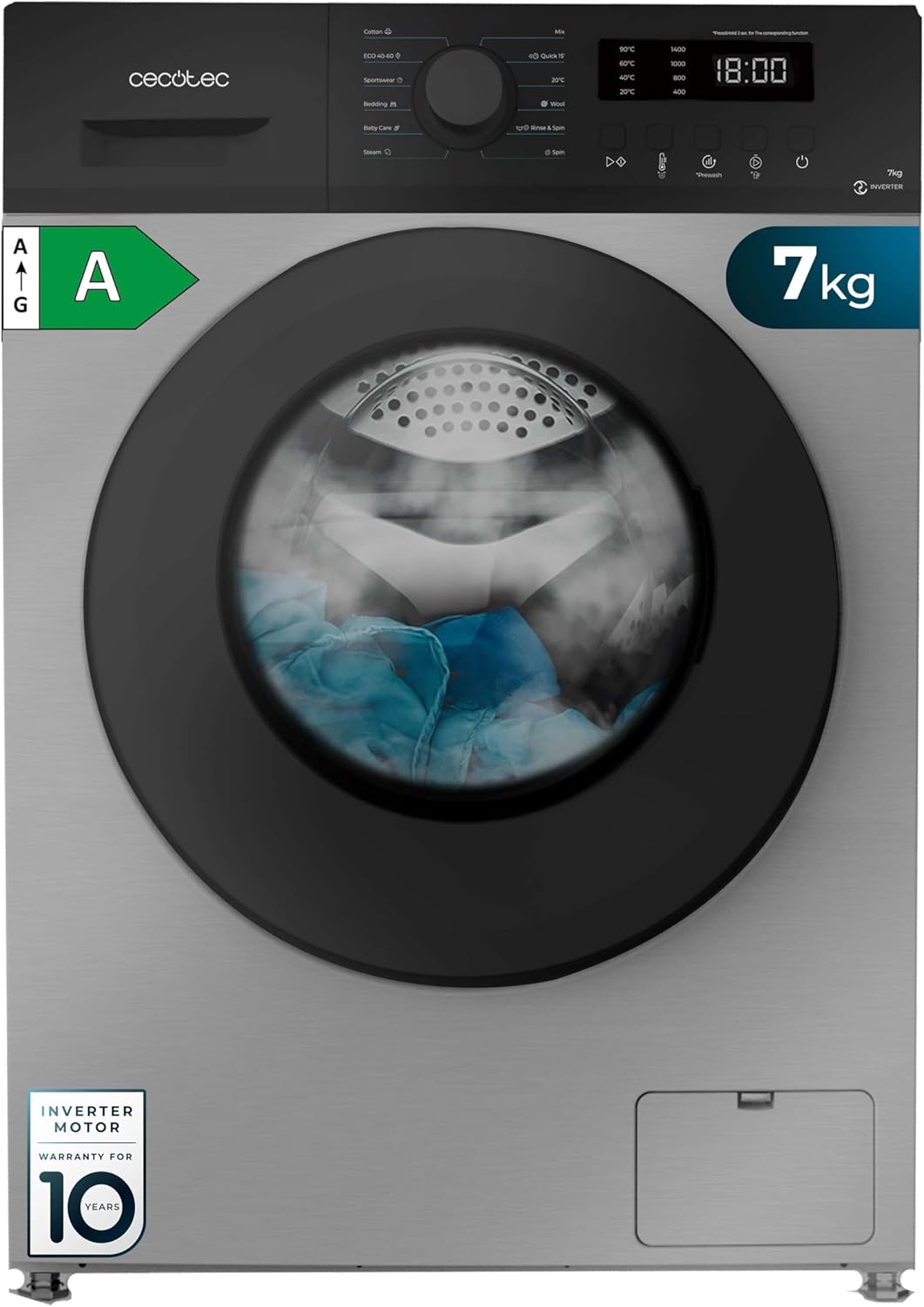 Cecotec Máquina de lavar roupa 7Kg