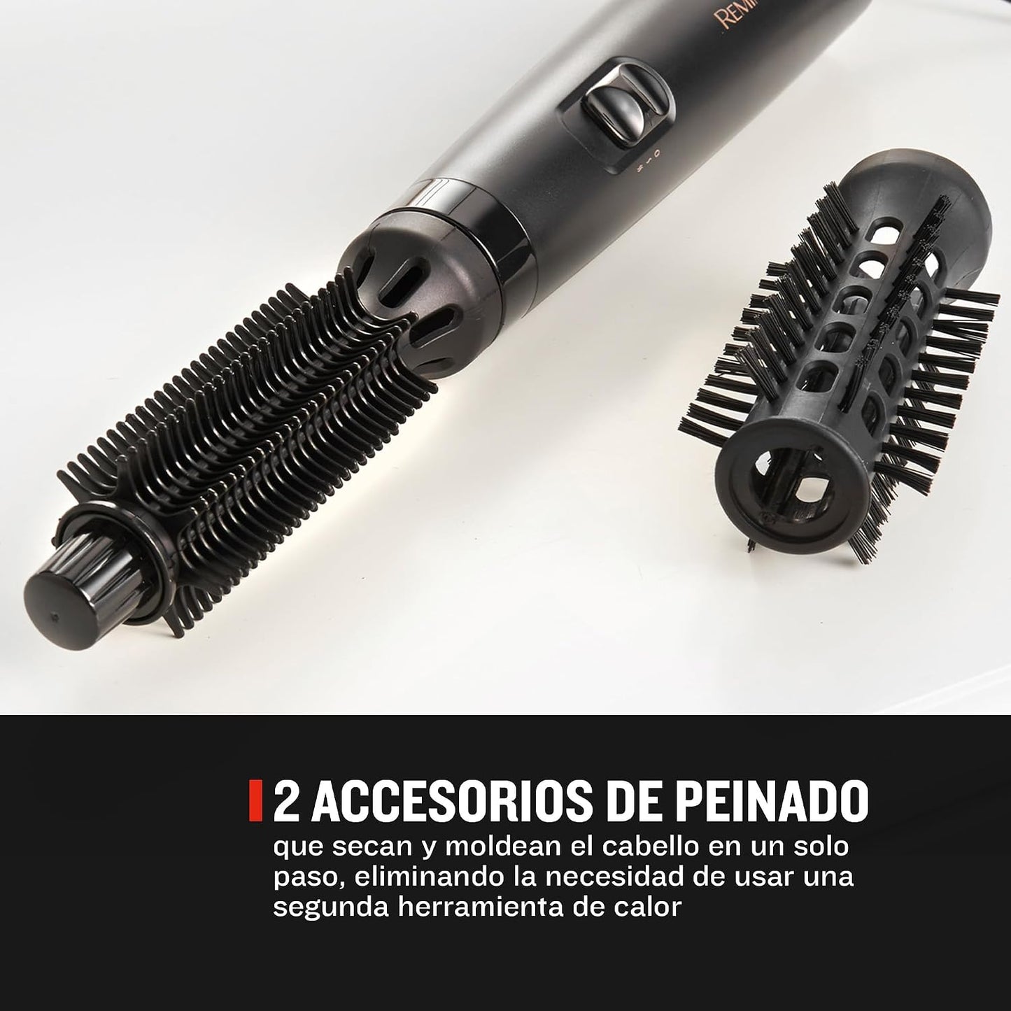 Remington Escova de Ar Blow Dry & Style - Modelador de Cabelo, 2 Acessórios, Modela e Dá Volume, Escova Secadora, Ótimo para Cabelo Curto, 400 W, 2 Temperaturas e 2 Velocidades - AS7100