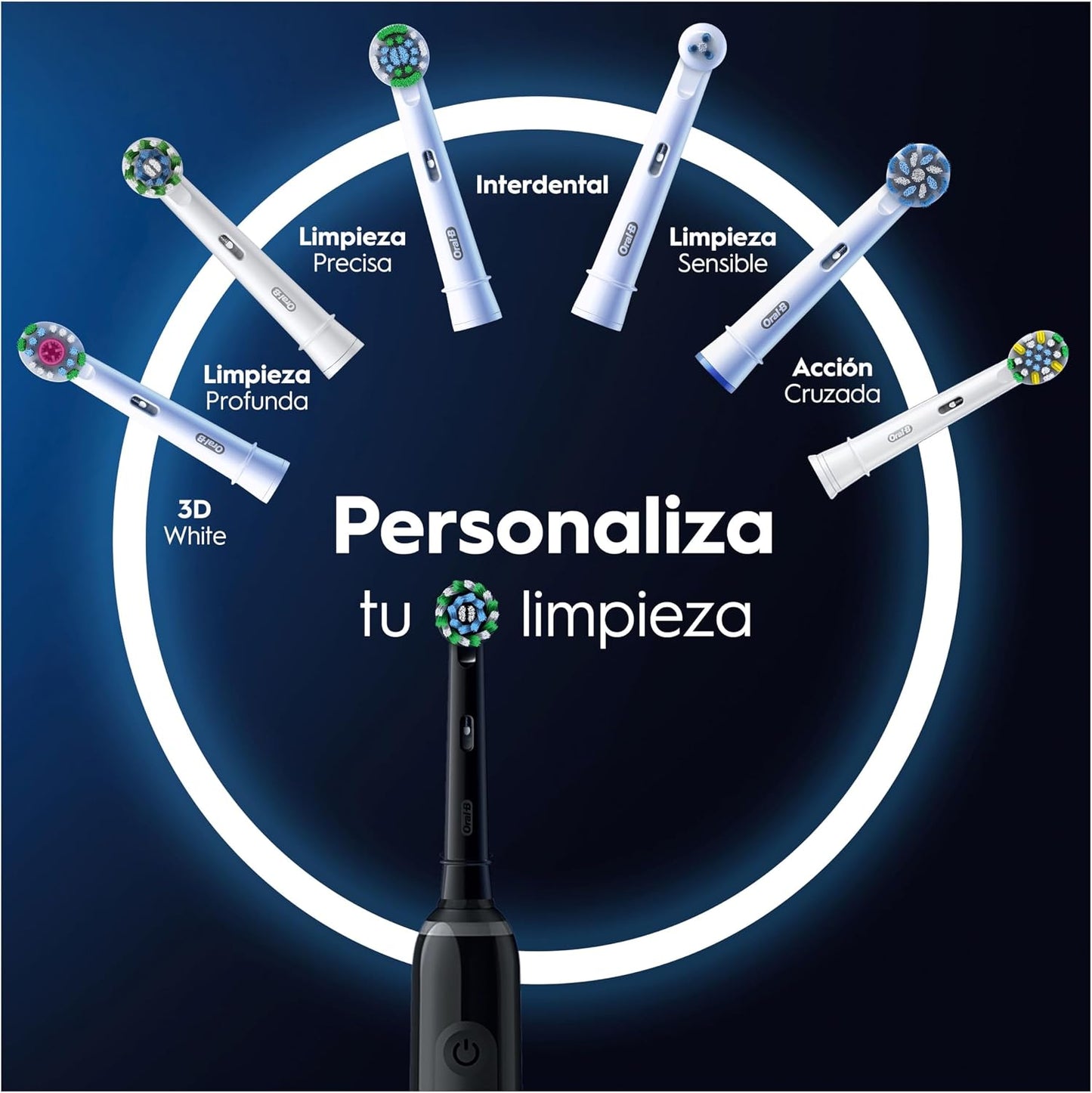 Oral-B Pro 3 3000 Escova de dentes elétrica com 2 cabeças, preta