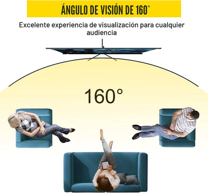 VEVOR Pantalla para Proyector 100" 16:9 4K HD con Trípode Altura Ajustable 200-250 cm Portátil 227x127 cm para Cine en Casa Presentación, Negro