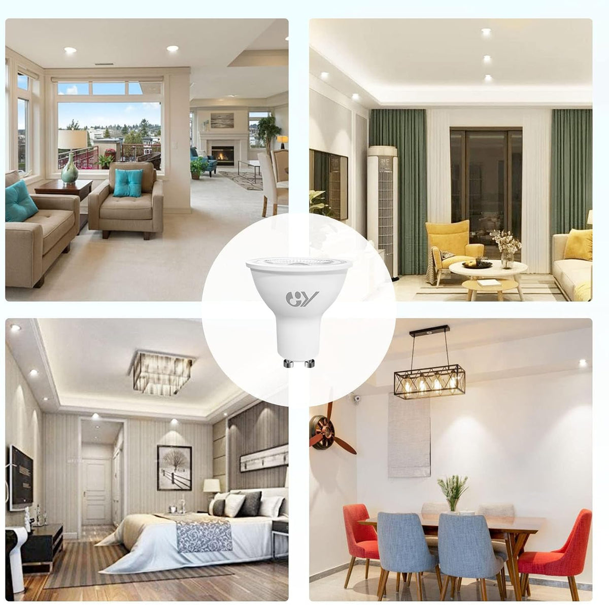 GY 4,9W Lâmpada GU10 LED 4000K Branco Neutro 790LM (Equivalente a 80W), Não Regulável, Ângulo de Feixe de 110 Graus - Lâmpada de Baixo Consumo Classe B, Lâmpadas LED GU10 Sem Piscadas, Pacote de 5