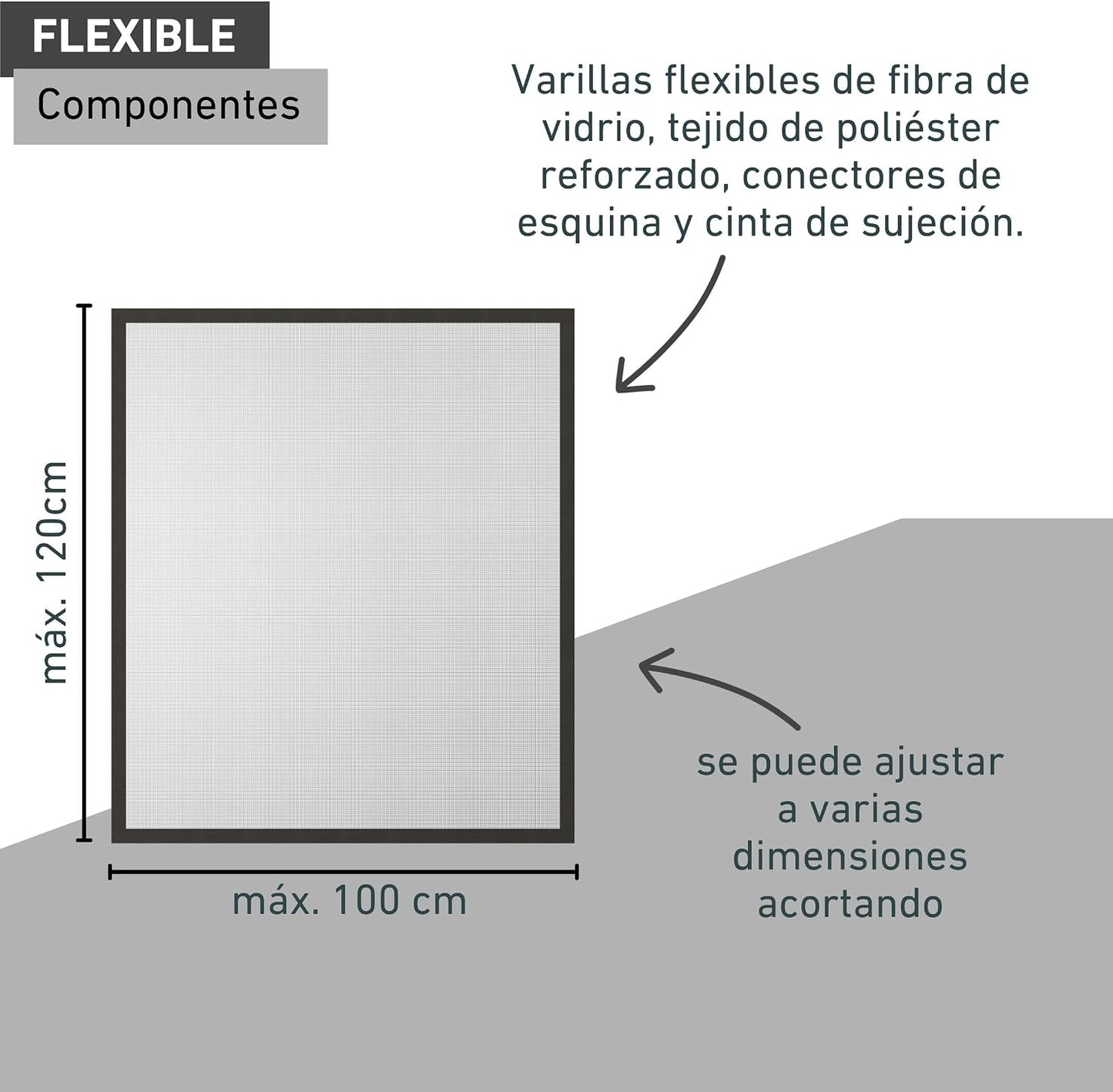 Windhager Mosquiteiro para janela com moldura "Pop-Up Screen", 100 x 120 cm