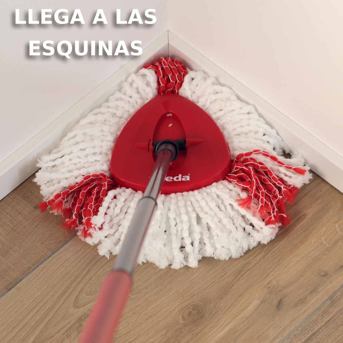 Vileda Turbo, Conjunto de esfregar com balde de pedal, vara telescópica 85 a 123 cm, torcido giratório