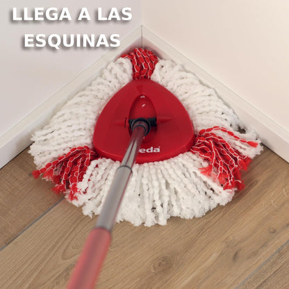 Vileda Turbo, Conjunto de esfregar com balde de pedal, vara telescópica 85 a 123 cm, torcido giratório