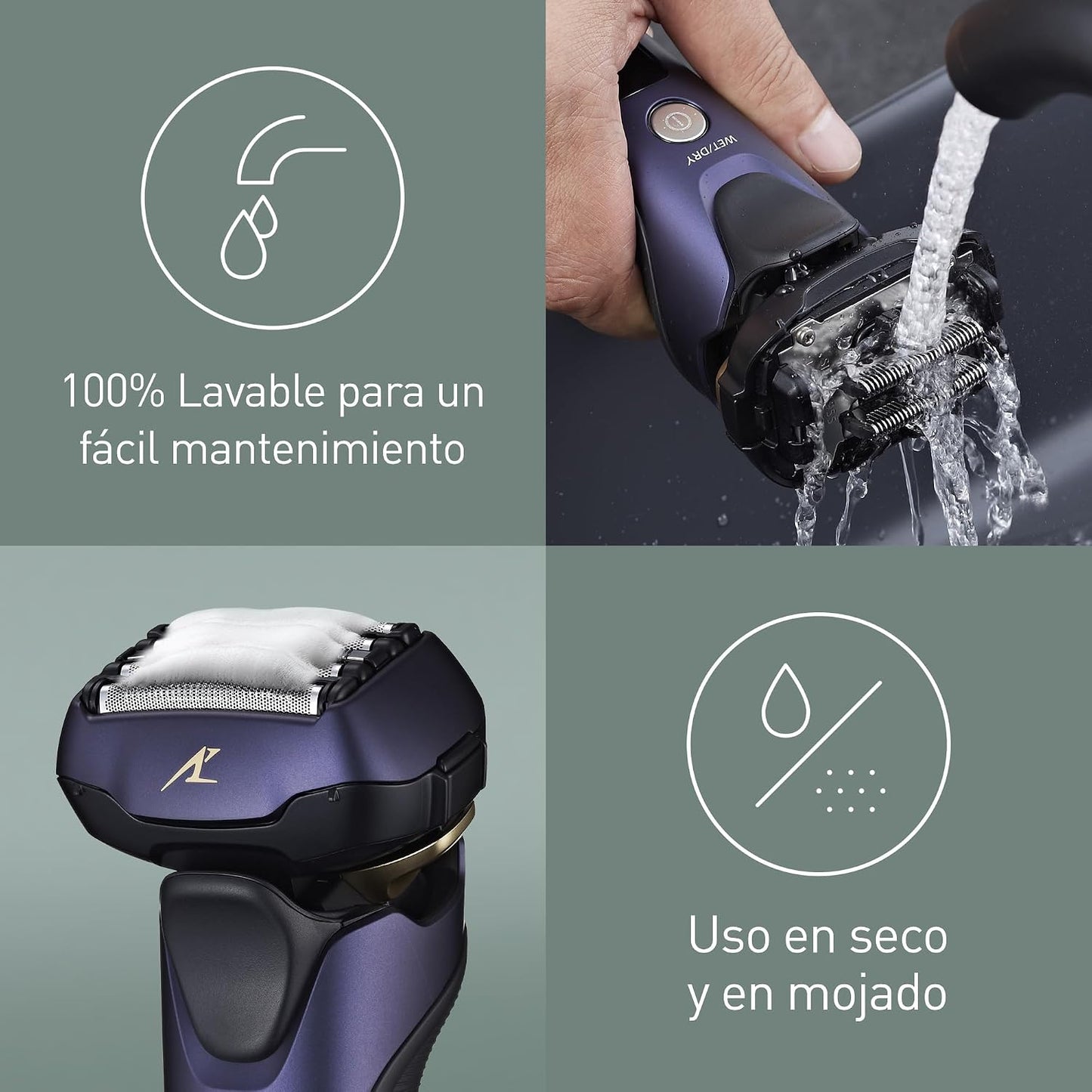 Panasonic Série 800 ES-LV67 Máquina de barbear premium (Motor ultrarrápido, 5 lâminas de precisão nanométrica, cabeça multiflexível com 16 direções