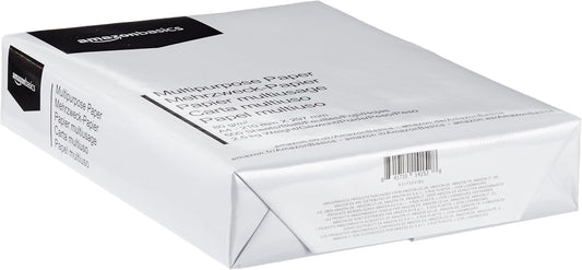 Amazon Basics Papel multiusos para impressora A4 80 g/m², 2500 Unidades, 5 Pacotes de 500, Branco