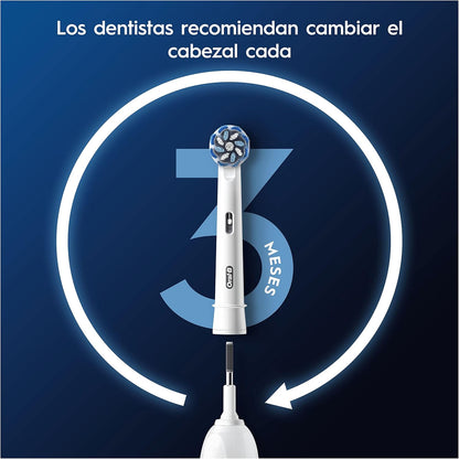 Oral-B Pro Sensitive Clean Cabeças de Reposição ORIGINAIS para Escova de Dentes Elétrica Oral B Pro, Pacote de 10 Reposições, Filamentos Ultramacios, Preto (Tamanho Caixa de Correio)