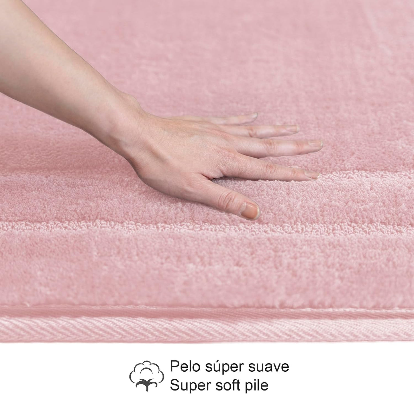 Decomira Tapete de casa de banho antiderrapante | Tapete super absorvente e lavável na máquina | para casa de banho, chuveiro, banheira ou tapete WC | rosa - 40 x 60 cm
