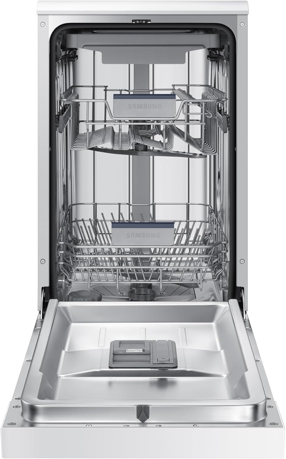 SAMSUNG DW50R4070FW - Lava-louças USADA, 10 talheres, 45 cm, A++, Instalação livre, Branco | Classe E, abertura automática Push Open, lavagem rápida 60 min, lavagem automática, carregamento flexível, função higiene [Classe energética E]