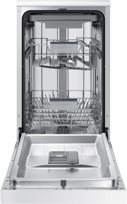 SAMSUNG DW50R4070FW - Lava-louças USADA, 10 talheres, 45 cm, A++, Instalação livre, Branco | Classe E, abertura automática Push Open, lavagem rápida 60 min, lavagem automática, carregamento flexível, função higiene [Classe energética E]