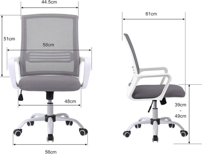 Cadeira de escritório ergonómica com altura regulável, com função de balanço