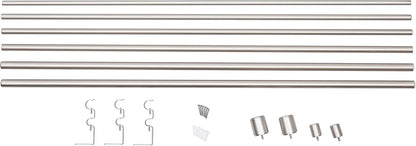 Amazon Basics Barra de cortina dupla extensível com remates de capuz, diâmetro de 19 mm, de 183 a 366 cm, cor níquel