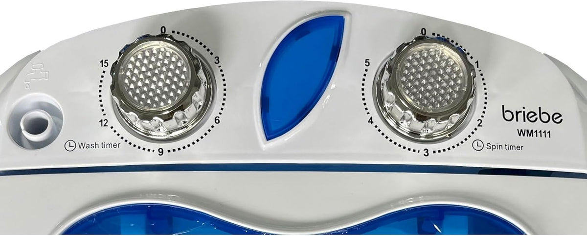 briebe Camp Mini Máquina de Lavar Portátil com Centrifugação, Camping, Capacidade de Roupa 3Kg, Ideal para Viagens, Caravanas Camper e Autocaravanas, Carga Superior, Baixo Consumo de Água e Energia [Classe energética A]