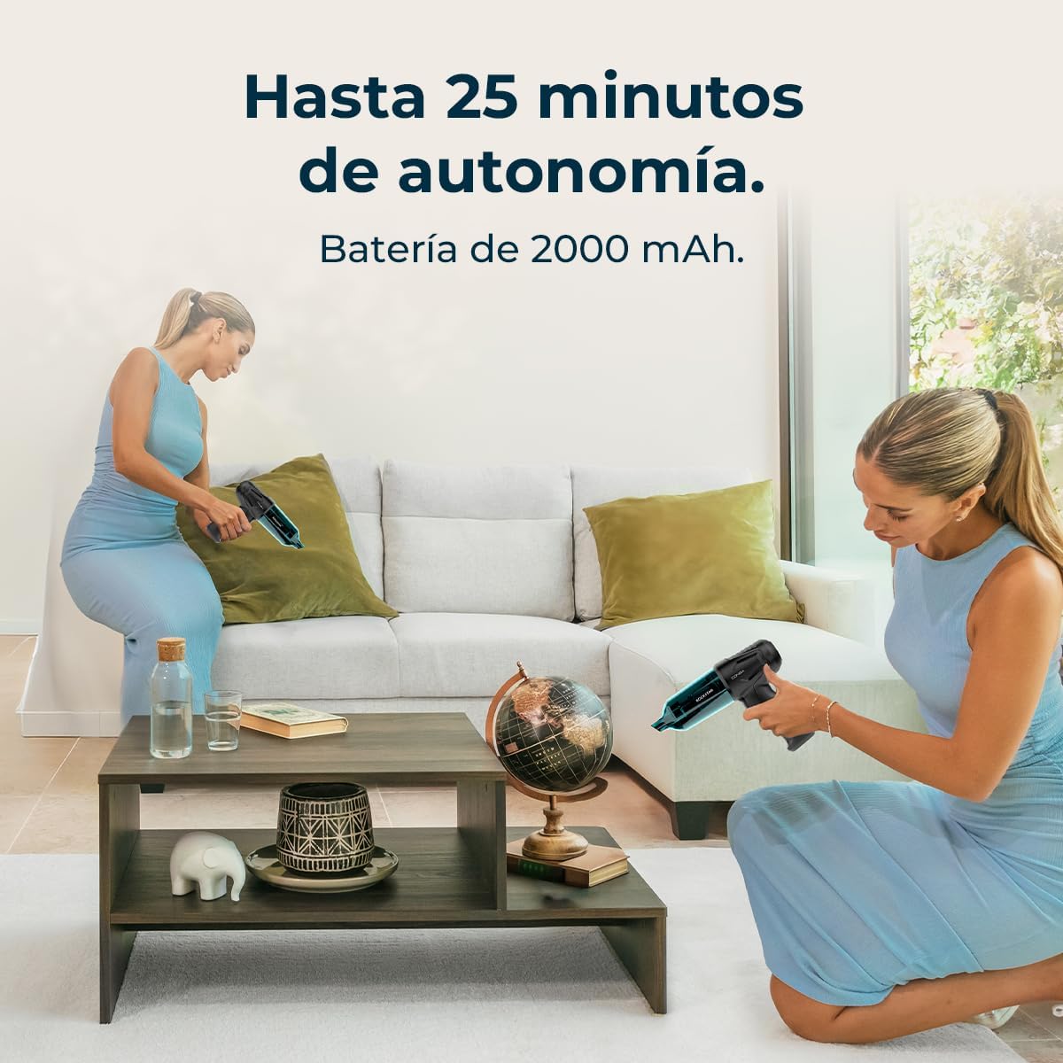 Cecotec Aspirador de mão sem cabo Motor BLDC Conga Rockstar Micro Hand. 80 W, potência de sucção 12 kPa, função de sucção e sopro, 2 modos, automonomia 25 minutos, kit de acessórios
