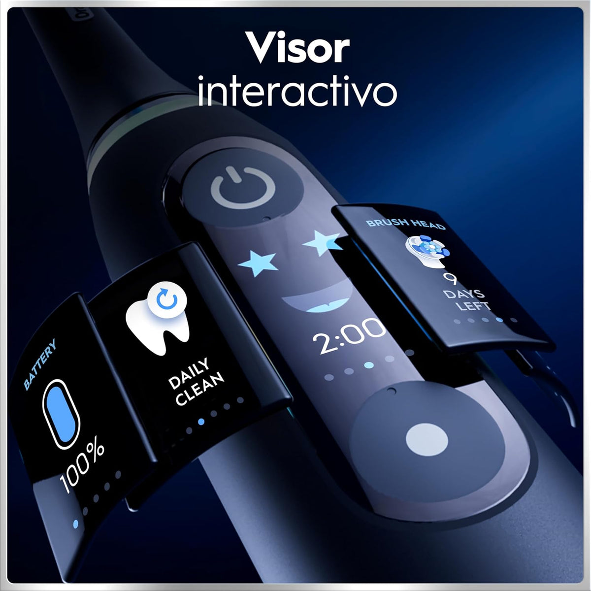 Oral-B iO 6 Escova de dentes elétrica preta com cabo recarregável, 3 cabeças, 1 estojo de viagem, 5 modos de escovar com branqueamento dental