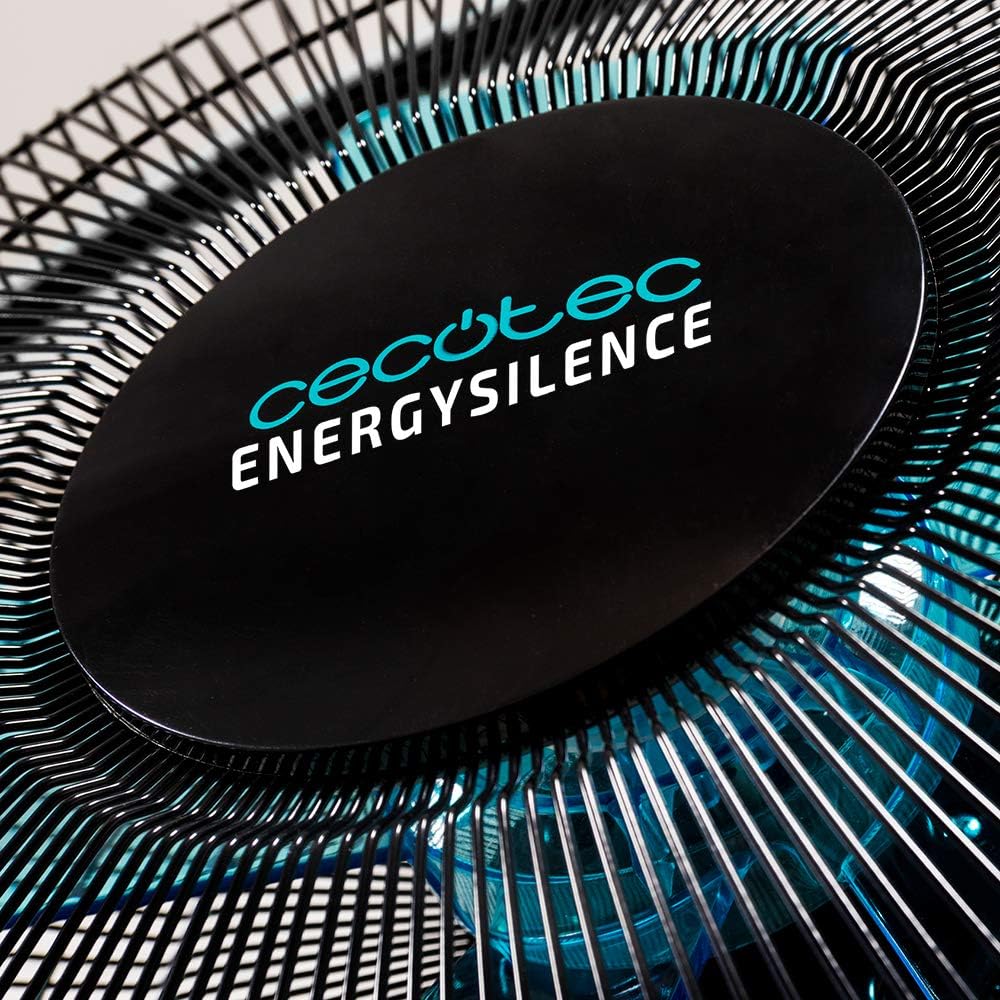 Cecotec Ventoinha de pé EnergySilence 510. 40 W, 5 pás de 40 cm de diâmetro, oscilante, 3 velocidades, altura ajustável 110-130 cm, motor de cobre, design em preto