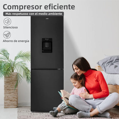 CHiQ FBM228NE4DE frigorífico independente com congelador, combinação de frigorífico e congelador 231 l, sem geada, fluxo de ar múltiplo, dispensador de água, 170 cm de altura [Classe energética E]