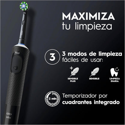 Oral-B Vitality Pro Escova de dentes elétrica com cabo recarregável e 1 cabeça, desenhada por Braun, presentes originais - preto