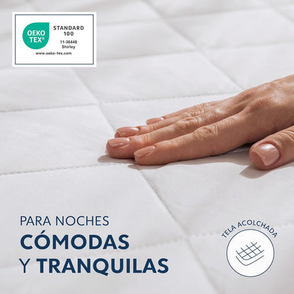 Capa de colchão 160x200 Acolchoado - Aba de até 40 cm com Borracha Elástica na Borda - Protetor de colchão 160x200 - Oeko Tex e Respirável - Não Impermeável |