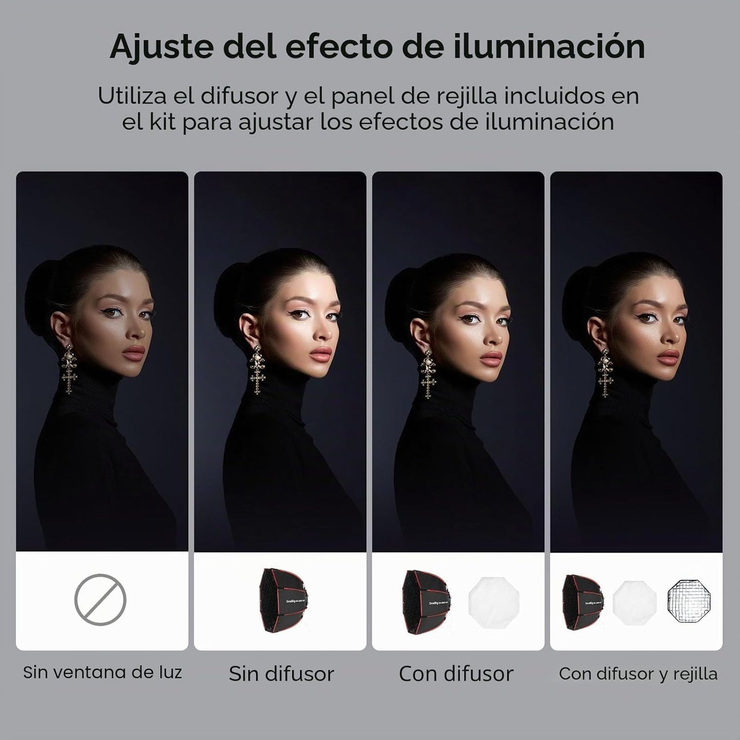 SMALLRIG RA-D60 Softbox Parabólico, Softbox de libertação rápida de 23,6" com bolsa de transporte, compatível com luz de vídeo SMALLRIG RC 60B COB - 4682