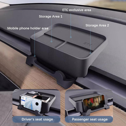 Organizador de Consola Central em Silicone para Tesla Model 3/Y – Suporte para Telemóvel e Arrumação