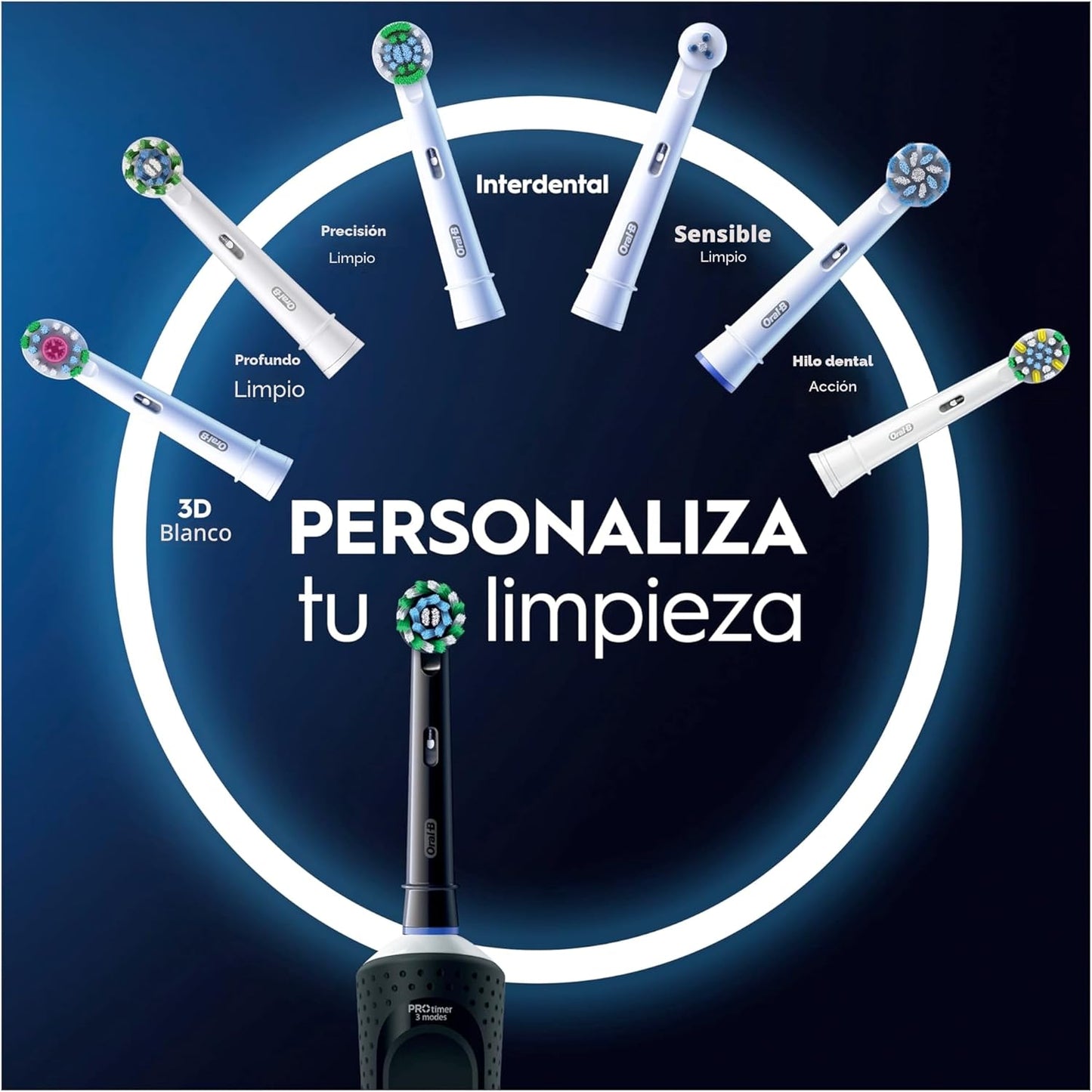 Oral-B Vitality Pro Escova de dentes elétrica com cabo recarregável e 1 cabeça, desenhada por Braun, presentes originais - preto