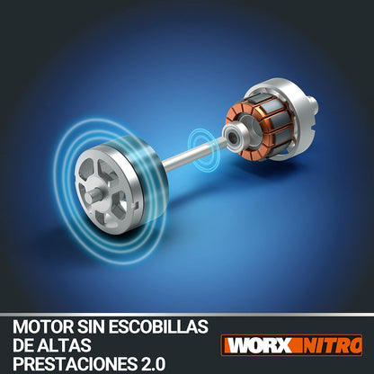 WORX WG543E.9 Soprador de folhas 20 V nitro, super leve 1,7 kgh