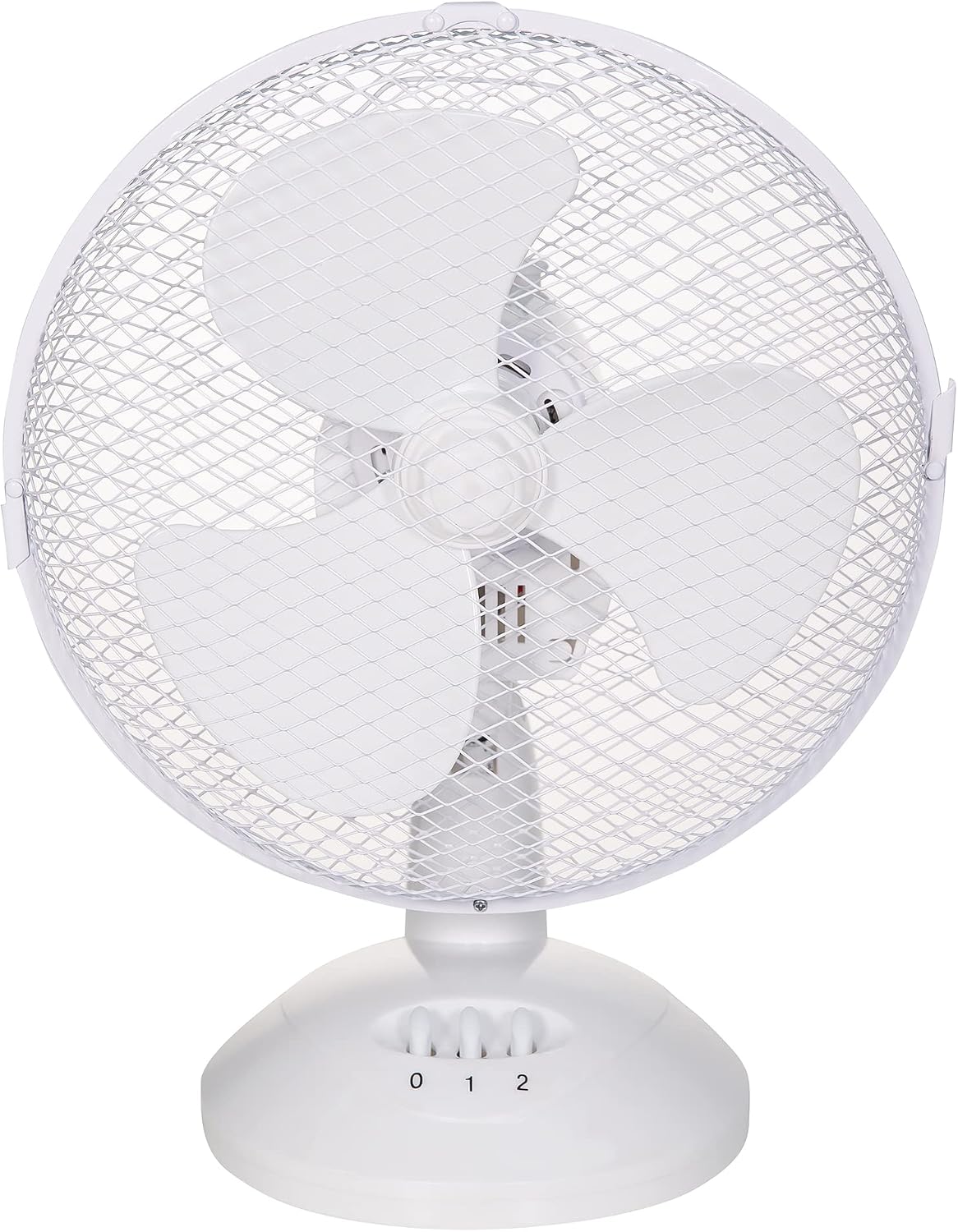 Russell Hobbs Ventoinha portátil de mesa, 23 cm, 2 velocidades, oscilação com ângulo amplo, silencioso, para quarto ou escritório, branco, RHPDF0921