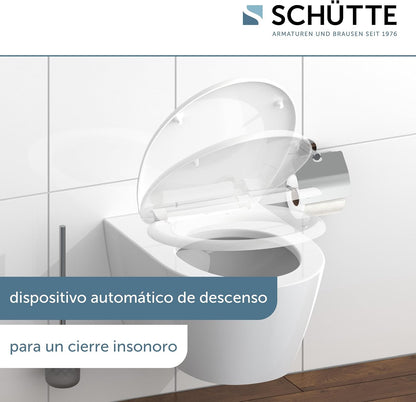 SCHÜTTE Assento de sanita com mecanismo suave, removível, fabricado em material resistente à sujeira,