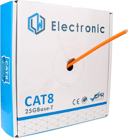 50 m 25 GBase-T / 40 GBase-T Cat8.1 2000 MHz PIMF LSZH 4 x 2 x AWG23 cabo de instalação de blindagem cabo de rede Gigabit S/FTP cabo LAN cabo de dados cabo de instalação [Classe energética A+++]