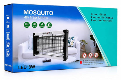 Lâmpada elétrica matadora de mosquitos e moscas Kill Pest 8W UV LED Tubos de luz UV duplos, operação super silenciosa, controle sem produtos químicos, ampla aplicação interna, economia de energia